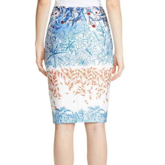 YIGAL AZROUËL Falling Leaf Print Scuba Skirt - Picture 2 of 8